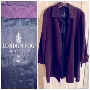 London Fog, limited edition, Women’s size M, dark plum, mid-thigh L trench coat
